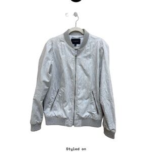 Banana Republic White/Silver Bomber Jacket – NWOT